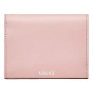 Versace Medusa 95 Dusty Pink Tri Fold Snap Wallet Card Holder available at Queen Bee of Beverly Hills