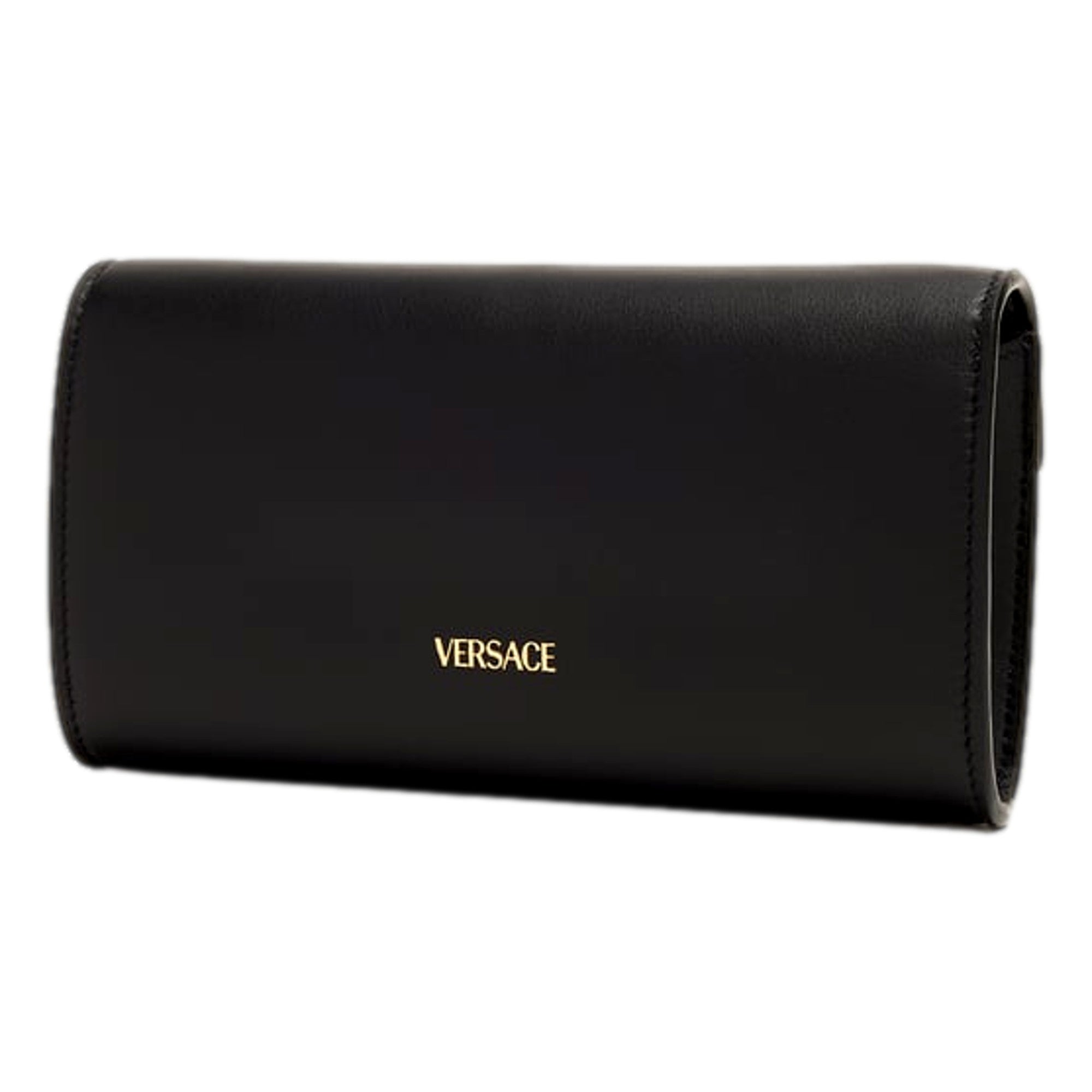 Versace Medusa 95 Small Black Wallet on Chain Crossbody Bag available at Queen Bee of Beverly Hills