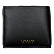 Versace La Medusa Black Calfskin Leather Bifold Wallet - available at Queen Bee of Beverly Hills.