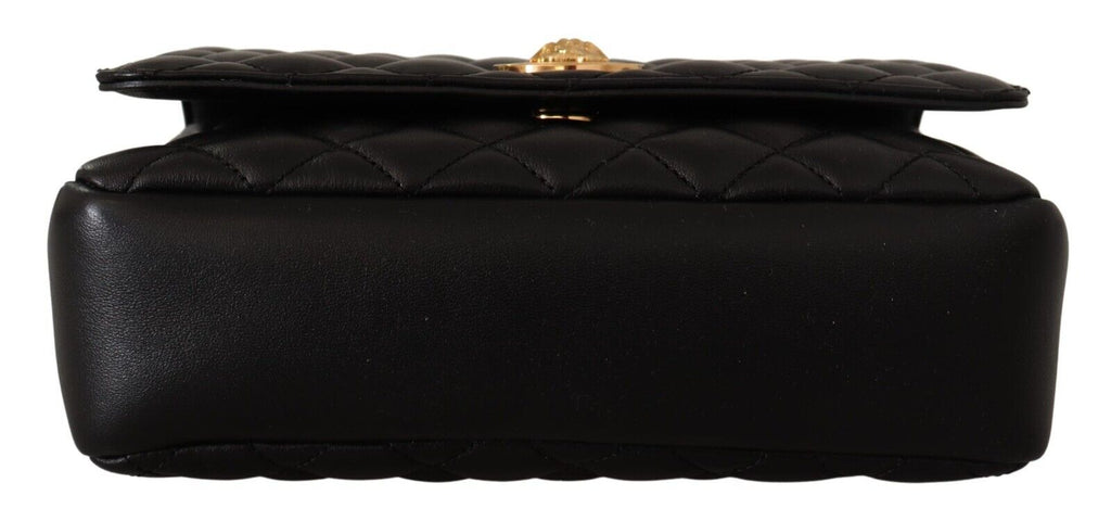 Versace Medusa Nappa Quilted Black Leather Large Shoulder Bag at_Queen_Bee_of_Beverly_Hills