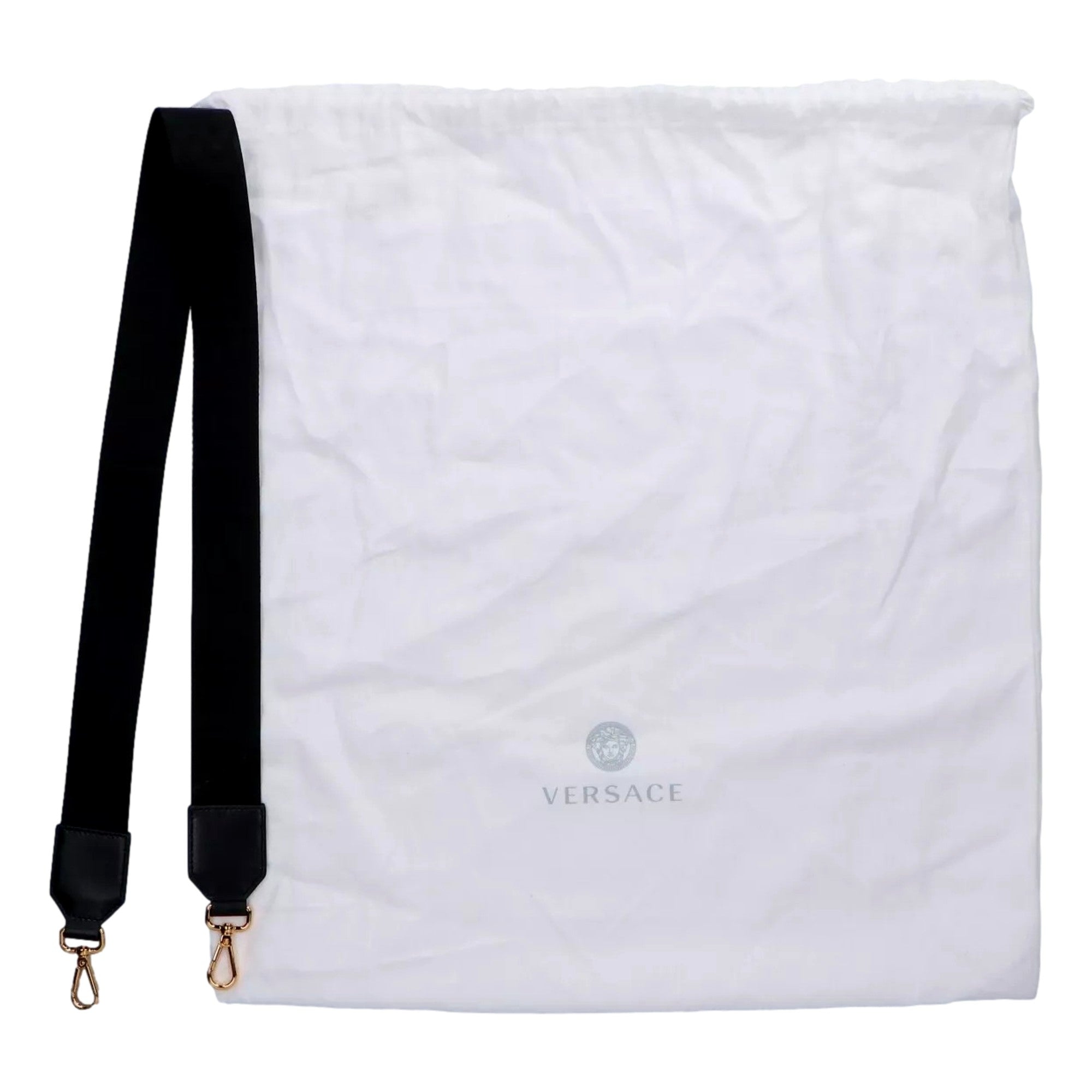 Versace Nero Canvas Studded Logo Mini Totebag available at Queen Bee of Beverly Hills