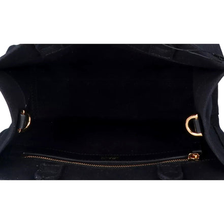 Versace Nero Canvas Studded Logo Mini Totebag available at Queen Bee of Beverly Hills