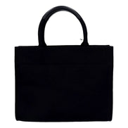 Versace Nero Canvas Studded Logo Mini Totebag available at Queen Bee of Beverly Hills
