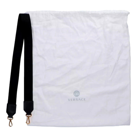 Versace Nero Canvas Studded Logo Totebag available at Queen Bee of Beverly Hills