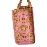 Versace Pastel Pink Signature Print Large Canvas Tote available at Queen Bee of Beverly Hills