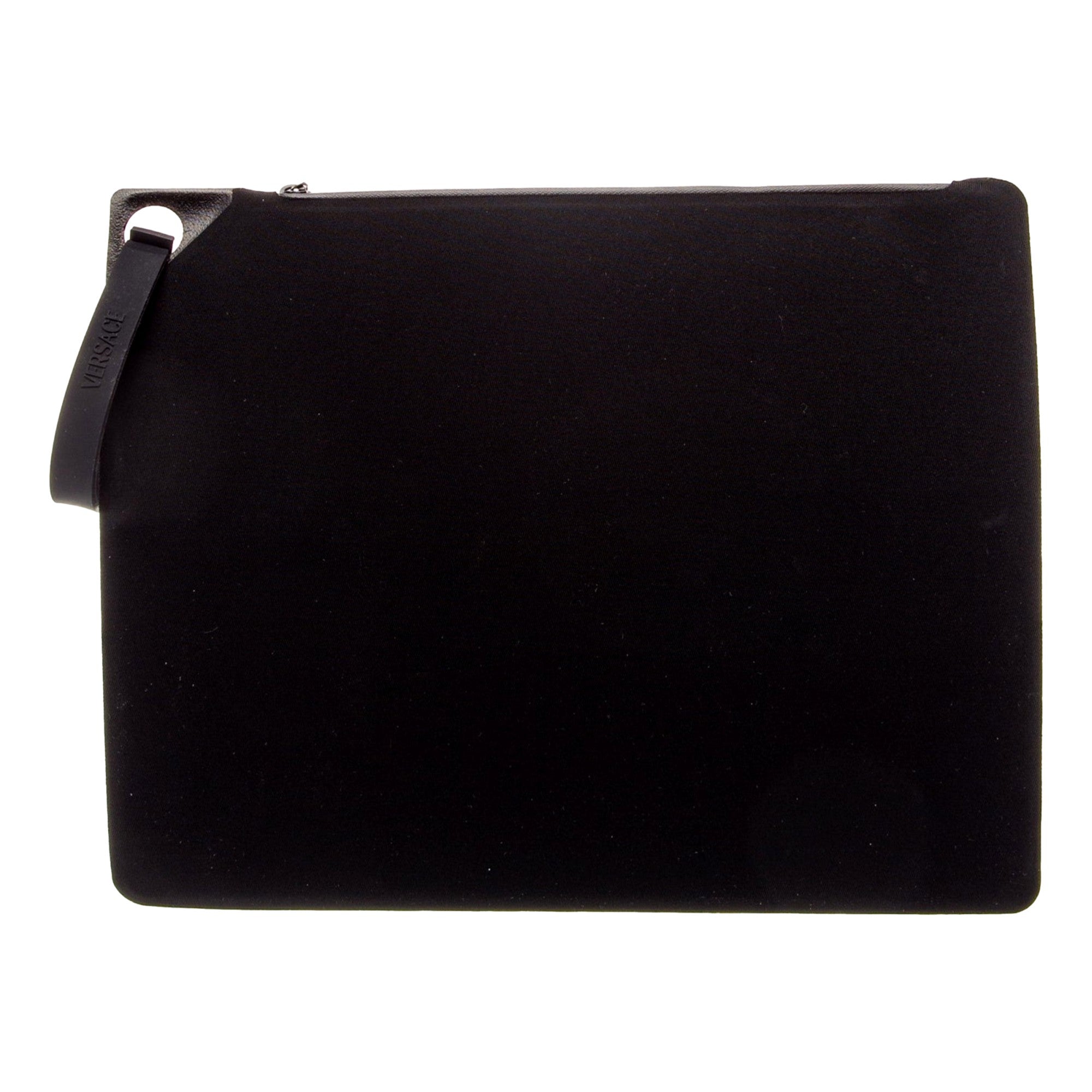 Versace Black Nylon Portfolio Wristlet Pouch - available at Queen Bee of Beverly Hills. 