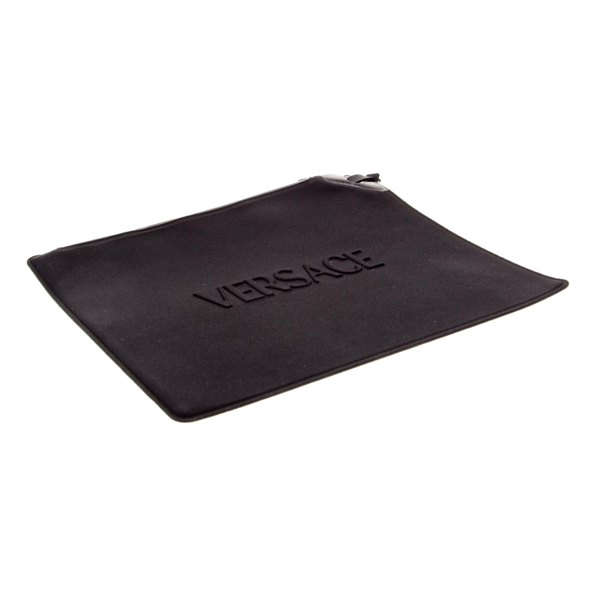 Versace Black Nylon Portfolio Wristlet Pouch - available at Queen Bee of Beverly Hills. 