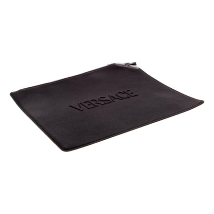 Versace Black Nylon Portfolio Wristlet Pouch - available at Queen Bee of Beverly Hills. 