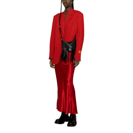 Versace Repeat Fringe La Medusa Mini Hobo Shoulder Bag Black Leather available at Queen Bee of Beverly Hills