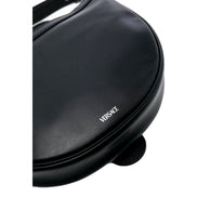 Versace Repeat La Medusa Small Hobo Shoulder Bag Black Calfskin Leather available at Queen Bee of Beverly Hills