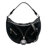 Versace Repeat La Medusa Small Hobo Shoulder Bag Black Calfskin Leather available at Queen Bee of Beverly Hills