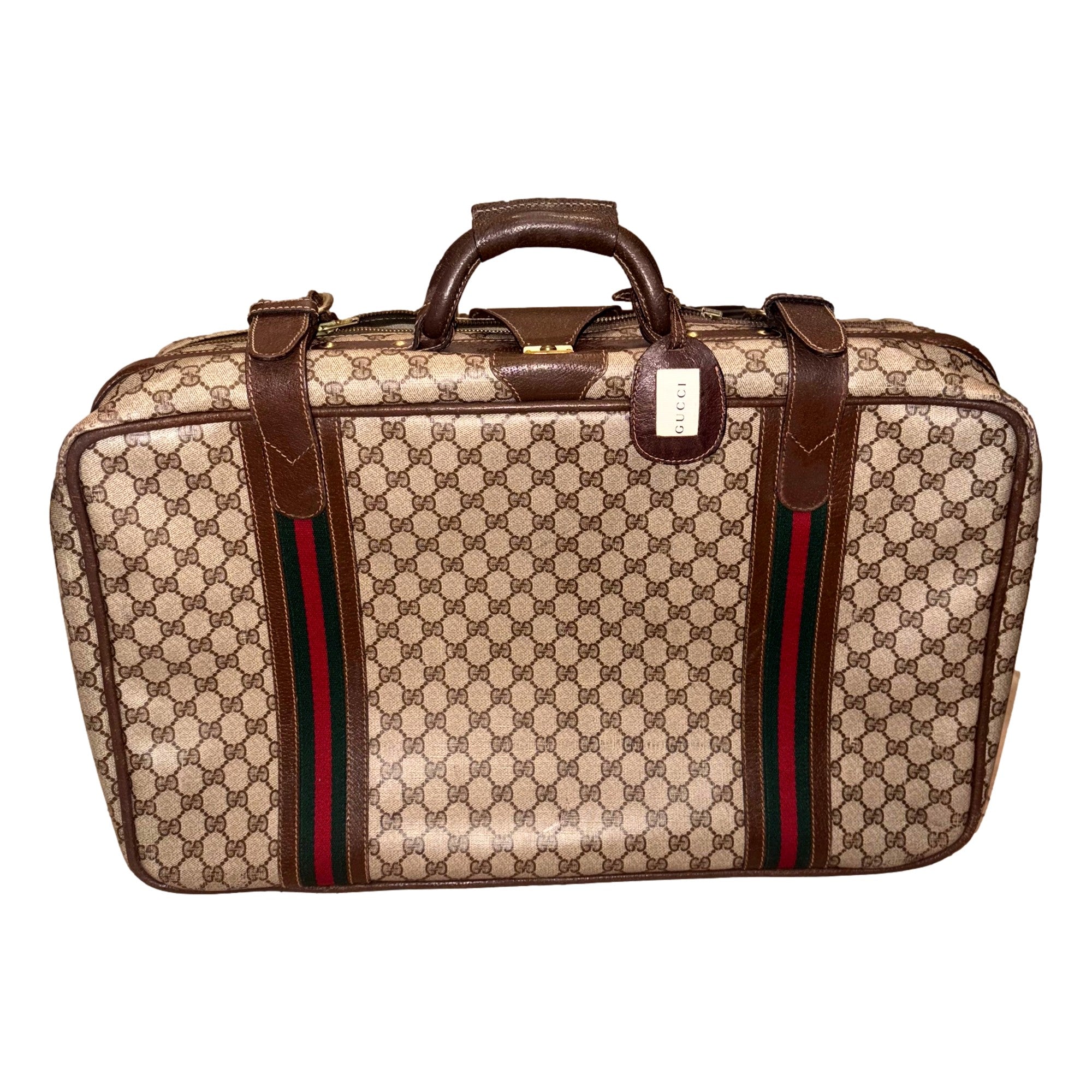 Vintage Gucci Canvas Suitcase sold at Queen Bee of Beverly Hills