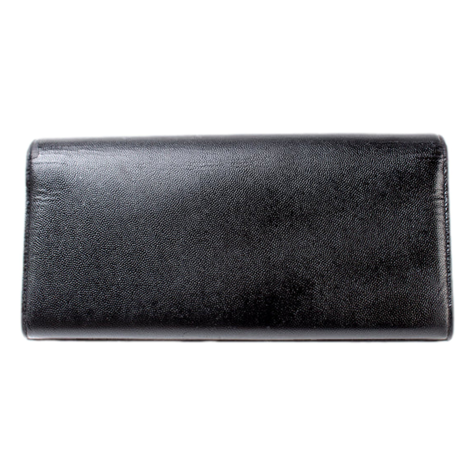 Saint Laurent Cassandre Classic Monogram Black Leather Clutch