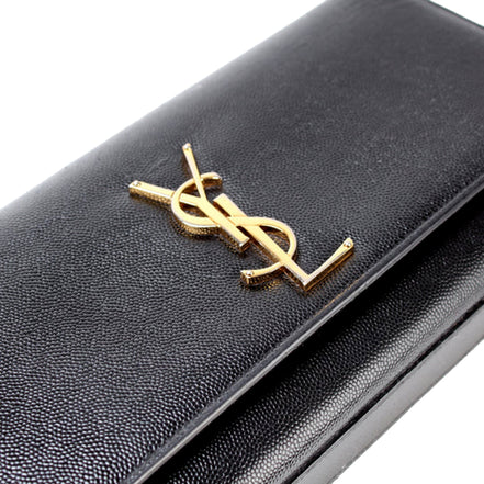 Saint Laurent Cassandre Classic Monogram Black Leather Clutch