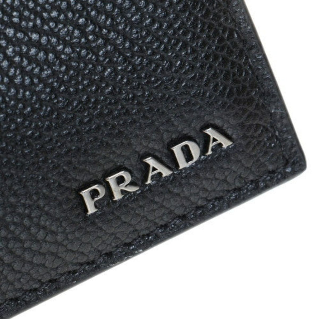 Prada Vitello Micro Grain Mens Vertical Card Holder Black Nero Mercurio 2MC035 at_Queen_Bee_of_Beverly_Hills