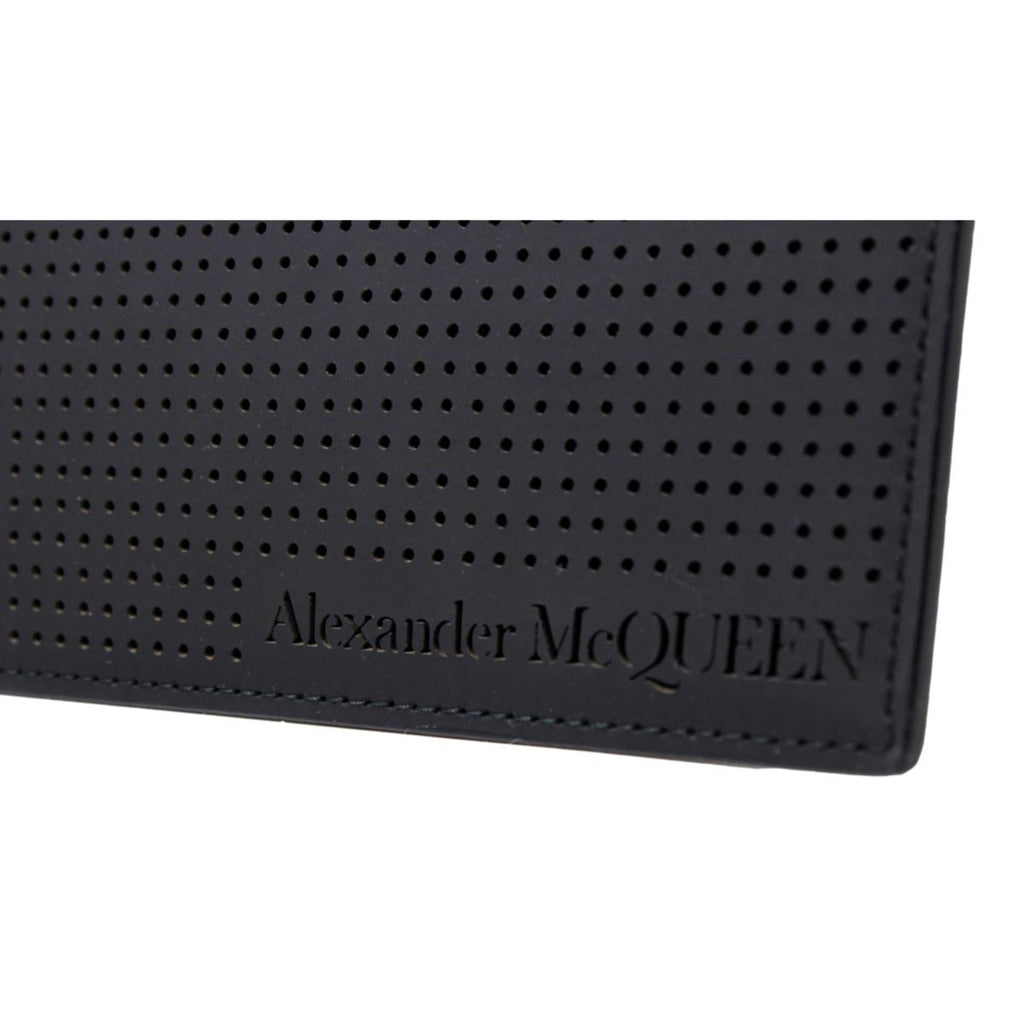 Alexander McQueen Black Leather Perforated Flat Pouch 560472 at_Queen_Bee_of_Beverly_Hills