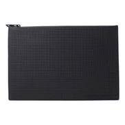 Alexander McQueen Black Leather Perforated Flat Pouch available at Queen Bee of Beverly Hills