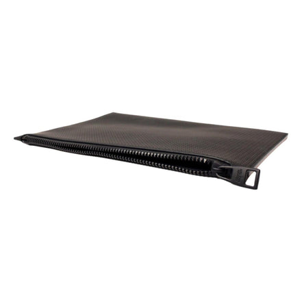 Alexander McQueen Black Leather Perforated Flat Pouch available at Queen Bee of Beverly Hills