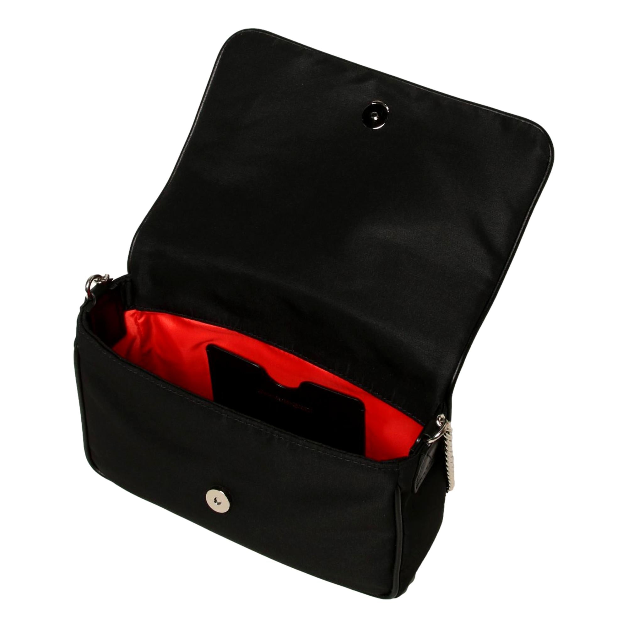 Alexander McQueen Small Black Nylon Skull Shoulder Bag available at Queen Bee of Beverly Hills