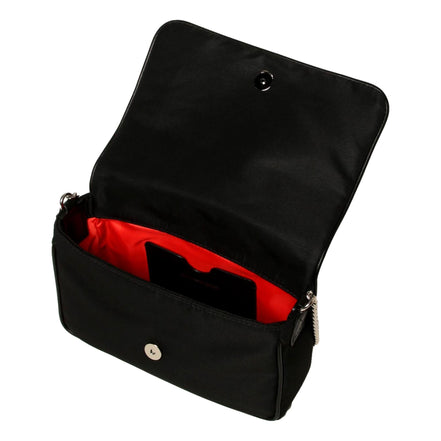 Alexander McQueen Small Black Nylon Skull Shoulder Bag available at Queen Bee of Beverly Hills