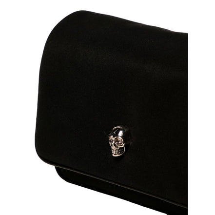 Alexander McQueen Small Black Nylon Skull Shoulder Bag available at Queen Bee of Beverly Hills