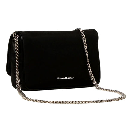 Alexander McQueen Small Black Nylon Skull Shoulder Bag available at Queen Bee of Beverly Hills