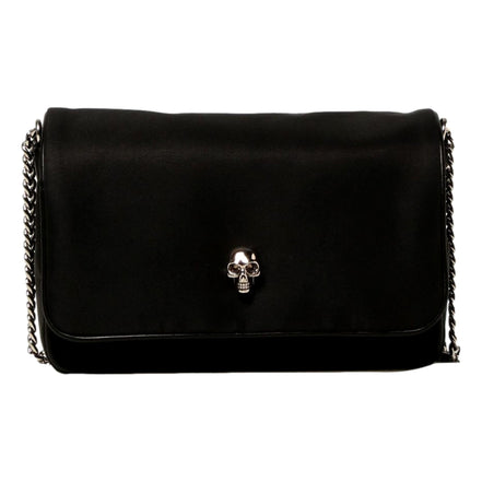 Alexander McQueen Small Black Nylon Skull Shoulder Bag available at Queen Bee of Beverly Hills