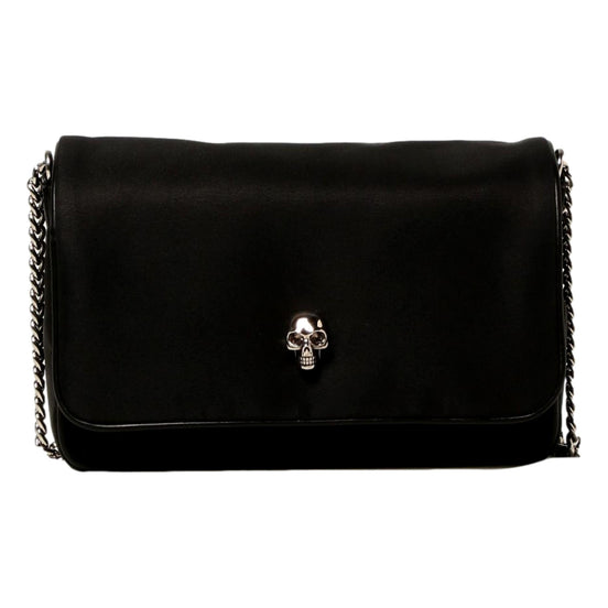 Alexander McQueen Small Black Nylon Skull Shoulder Bag available at Queen Bee of Beverly Hills