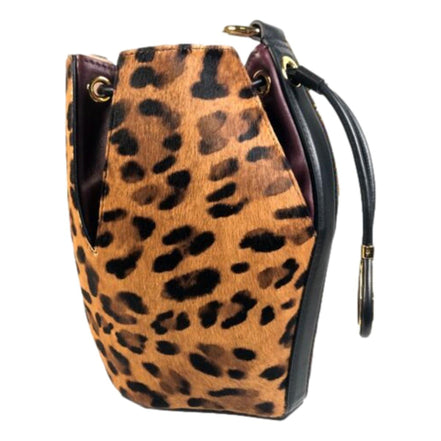 Alexander McQueen The Bucket Bag Leopard Print Pony Hair available at Queen Bee of Beverly Hills