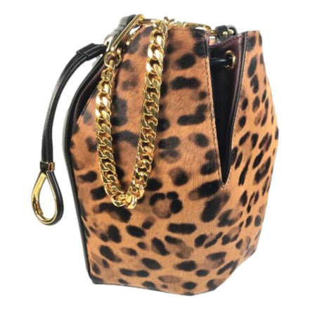 Alexander McQueen The Bucket Bag Leopard Print Pony Hair available at Queen Bee of Beverly Hills