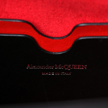 Alexander McQueen The Short Story Black Croc Print Leather Satchel available at Queen Bee of Beverly Hills