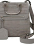 Alexander McQueen The Short Story Grey Croc Print Leather Satchel available at Queen Bee of Beverly Hills