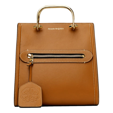 Alexander McQueen The Short Story Tan Calf Leather Satchel 656471 at_Queen_Bee_of_Beverly_Hills