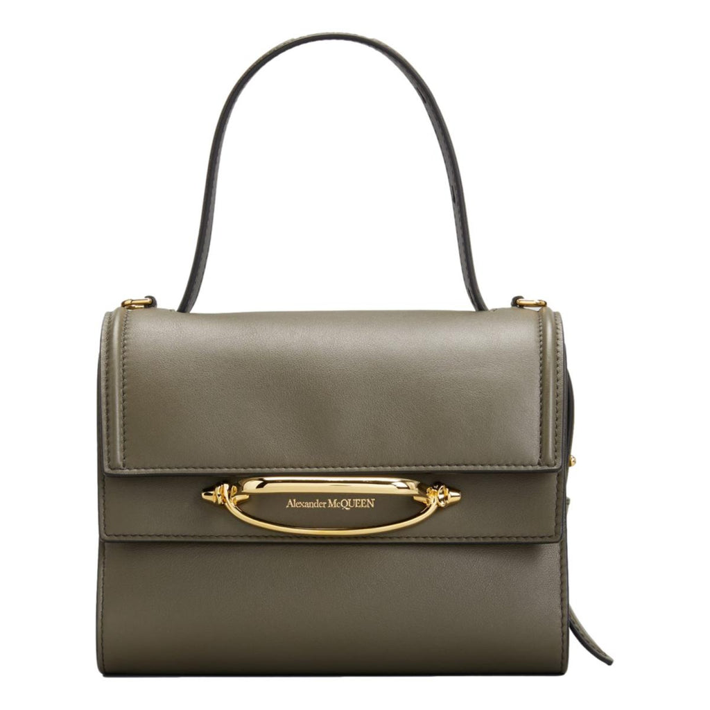 Alexander McQueen The Story Bag Khaki Leather Small Satchel 610021 at_Queen_Bee_of_Beverly_Hills
