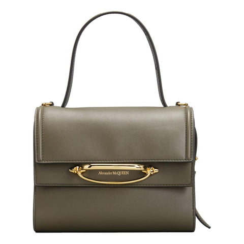 Alexander McQueen The Story Bag Khaki Leather Small Satchel 610021 at_Queen_Bee_of_Beverly_Hills