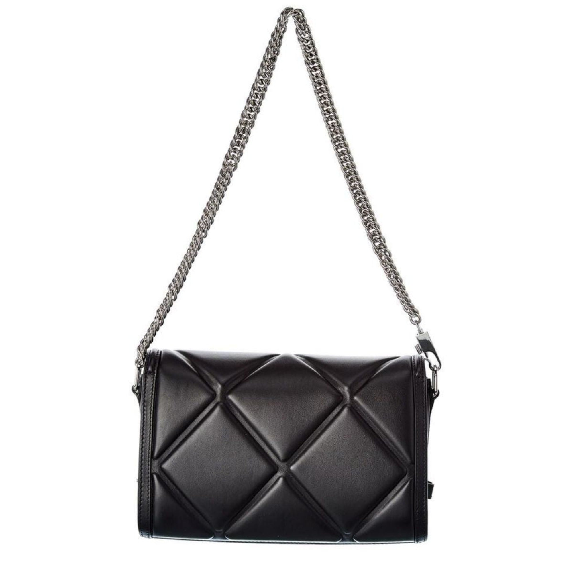 Alexander McQueen The Story Black Leather Quilted Shoulder Bag 631473 at_Queen_Bee_of_Beverly_Hills