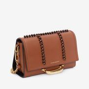 Alexander McQueen The Story Knotted Brown Handbag available at Queen Bee of Beverly Hills