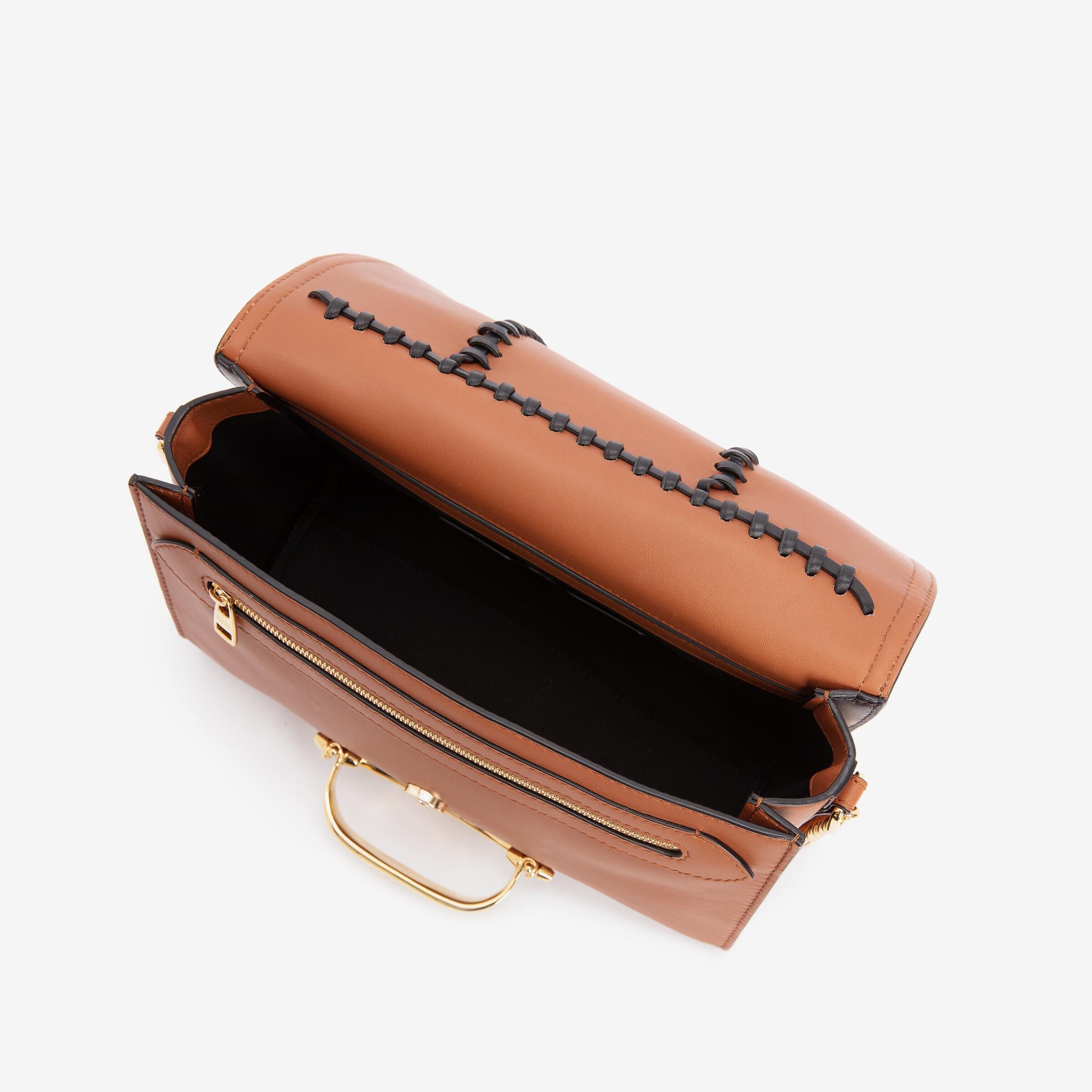 Alexander McQueen The Story Knotted Brown Handbag available at Queen Bee of Beverly Hills