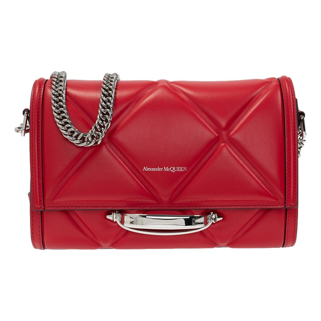 Alexander McQueen The Story Red Leather Quilted Shoulder Bag 631473 at_Queen_Bee_of_Beverly_Hills