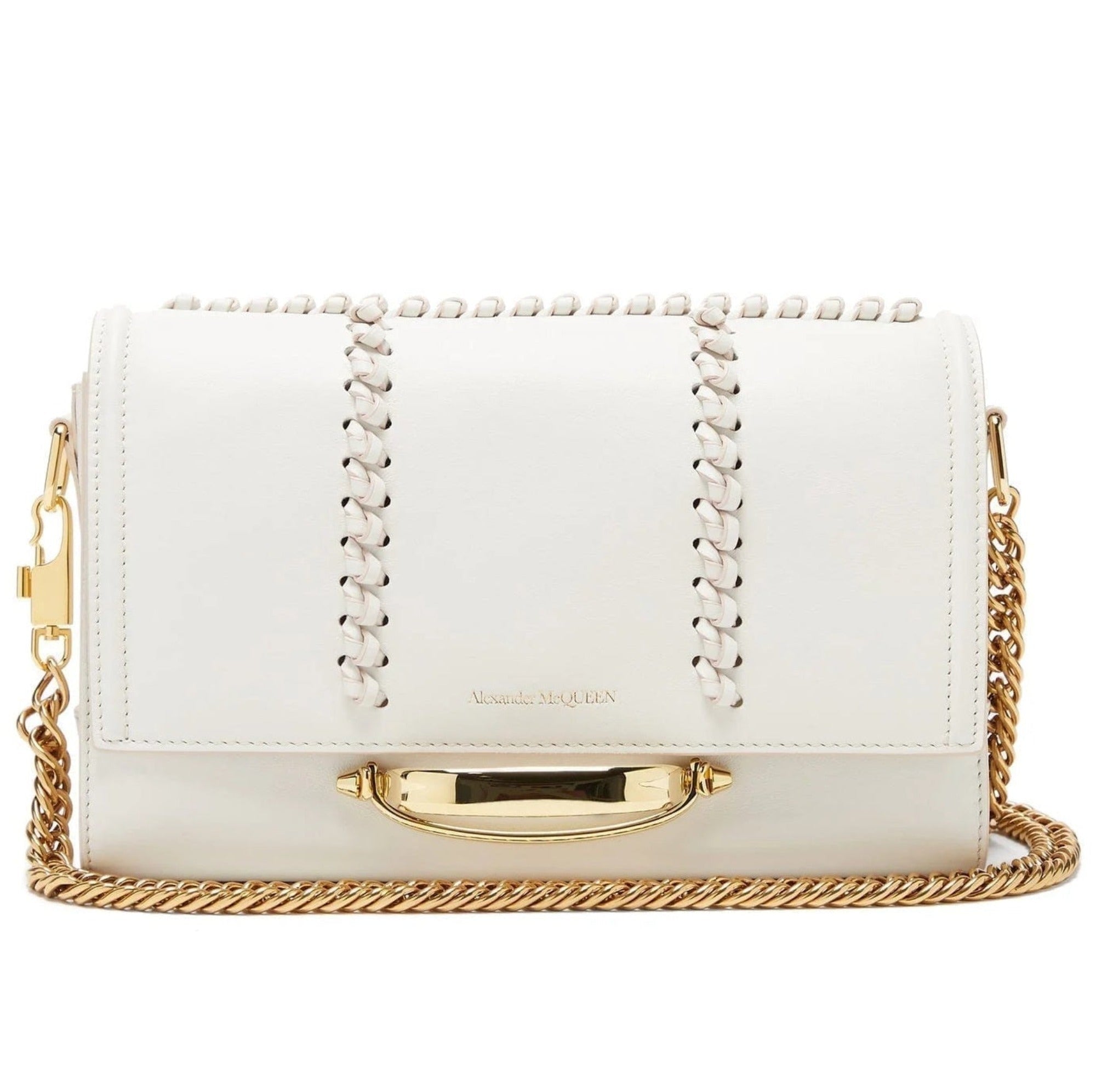 Alexander McQueen The Story Whipstitch Leather Shoulder Bag available at Queen Bee of Beverly Hills
