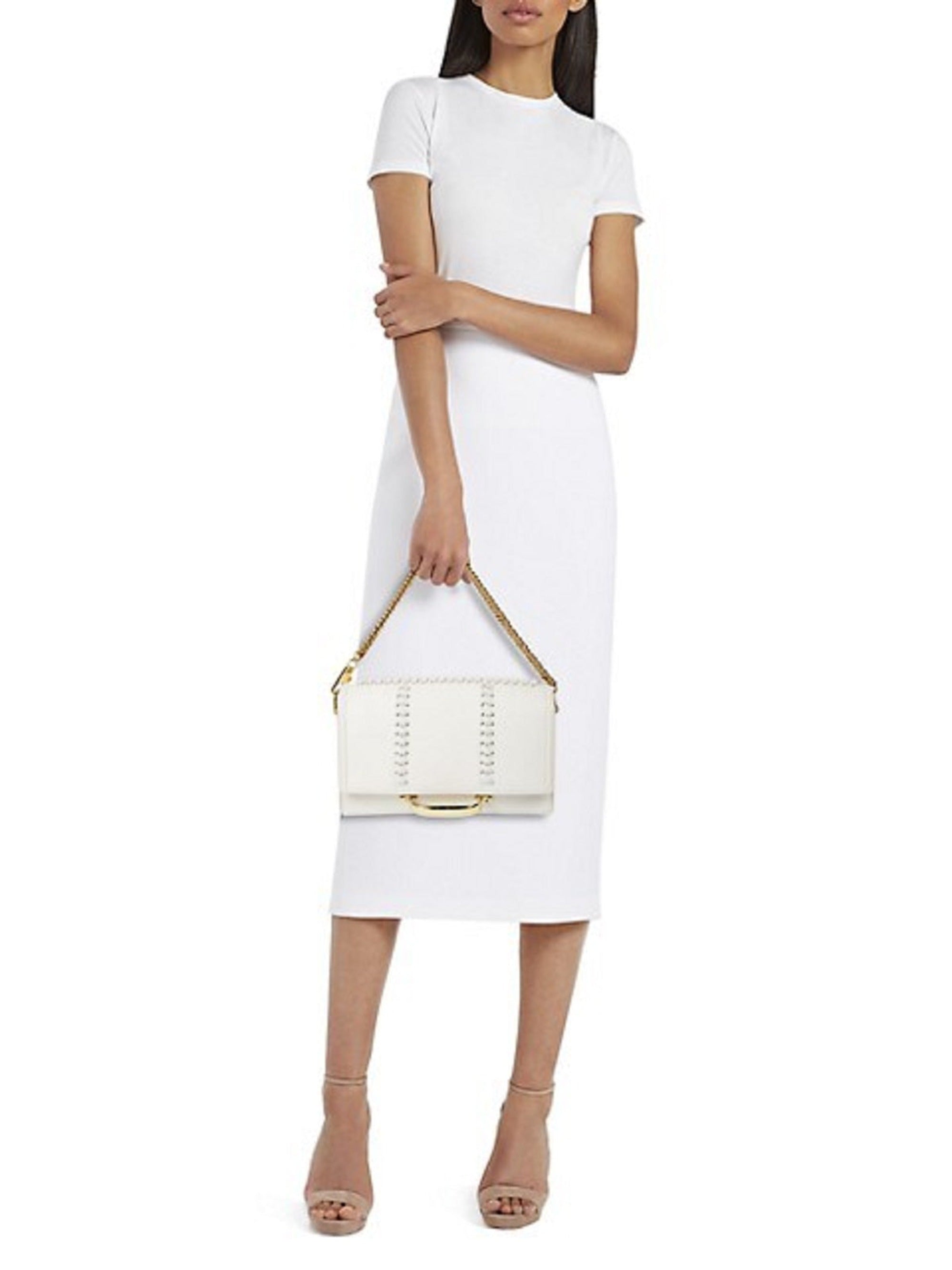 Alexander McQueen The Story Whipstitch Leather Shoulder Bag available at Queen Bee of Beverly Hills