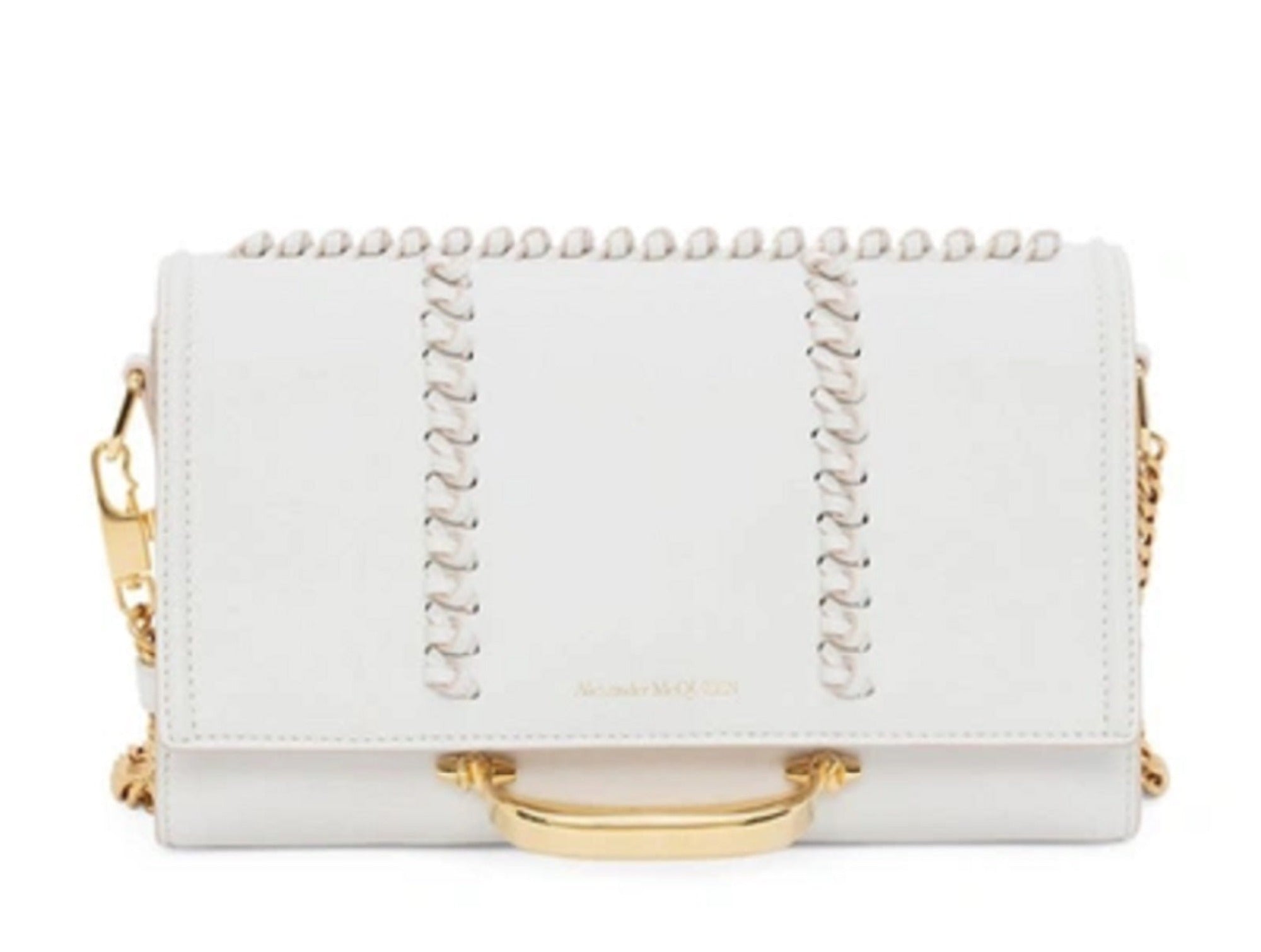 Alexander McQueen The Story Whipstitch Leather Shoulder Bag available at Queen Bee of Beverly Hills