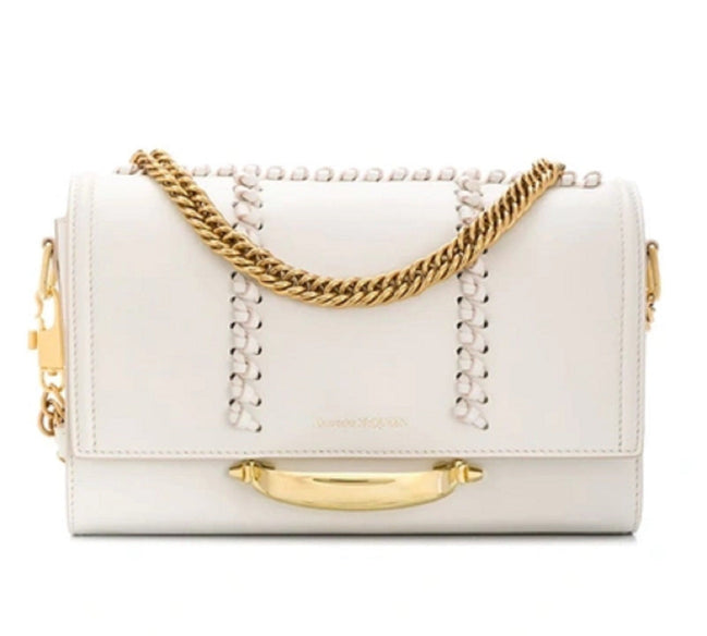 Alexander McQueen The Story Whipstitch Leather Shoulder Bag available at Queen Bee of Beverly Hills