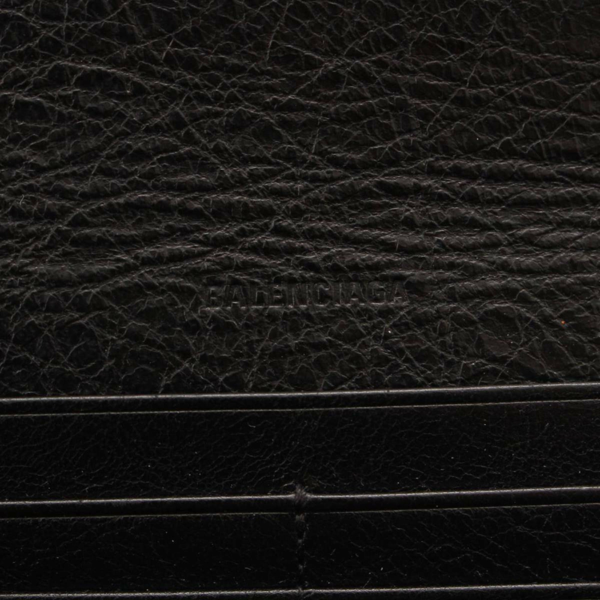 Balenciaga Antracite Grey Arena Leather Long Wallet available at Queen Bee of Beverly Hills