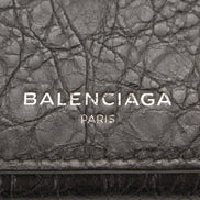 Balenciaga Antracite Grey Arena Leather Long Wallet available at Queen Bee of Beverly Hills