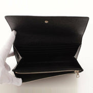 Balenciaga Antracite Grey Arena Leather Long Wallet available at Queen Bee of Beverly Hills