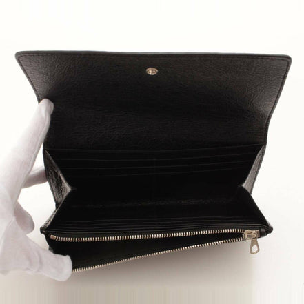 Balenciaga Antracite Grey Arena Leather Long Wallet available at Queen Bee of Beverly Hills