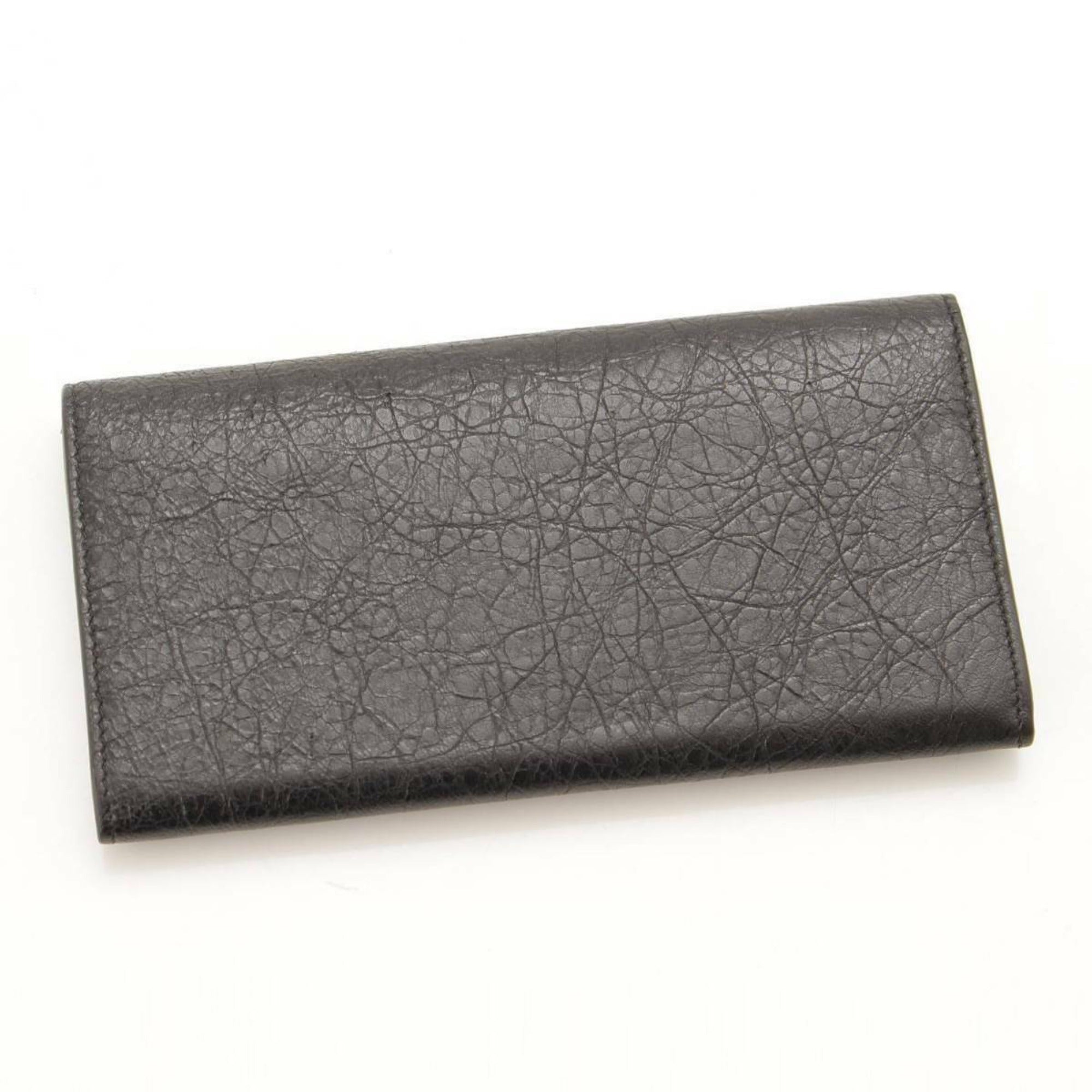 Balenciaga Antracite Grey Arena Leather Long Wallet available at Queen Bee of Beverly Hills