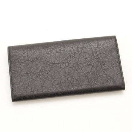 Balenciaga Antracite Grey Arena Leather Long Wallet available at Queen Bee of Beverly Hills