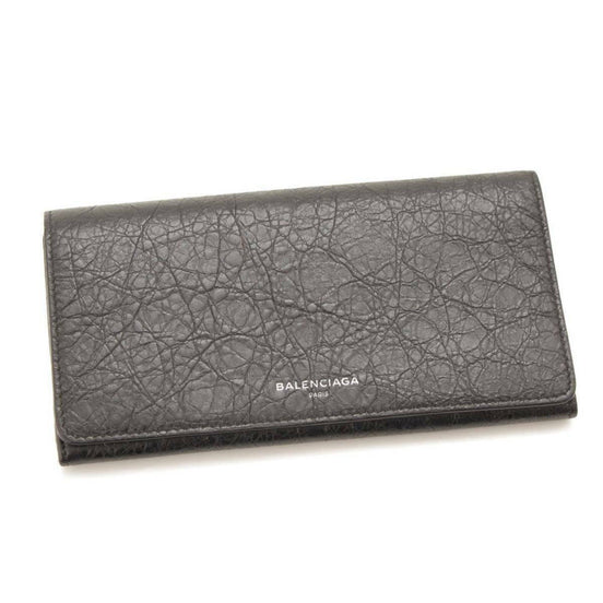 Balenciaga Antracite Grey Arena Leather Long Wallet available at Queen Bee of Beverly Hills